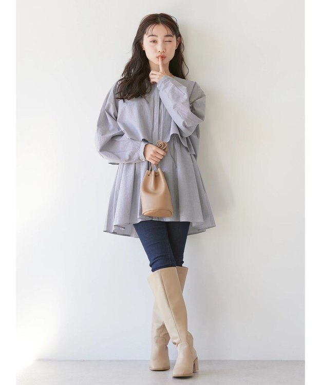 AMERICAN HOLIC サッカーワントーンティアードチュニック Stripe