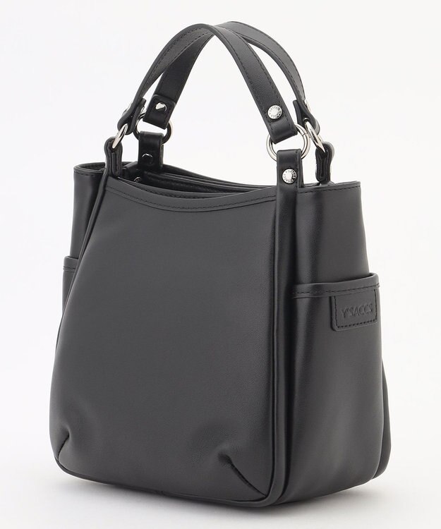 Y'SACCS カウレザー スクエア2wayミニトート ブラック