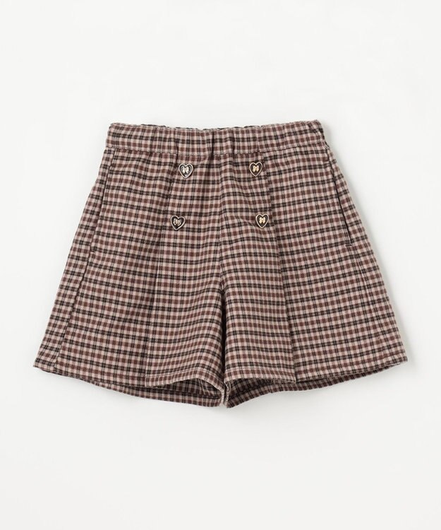 ANY KIDS チェックショートパンツ ブラウン