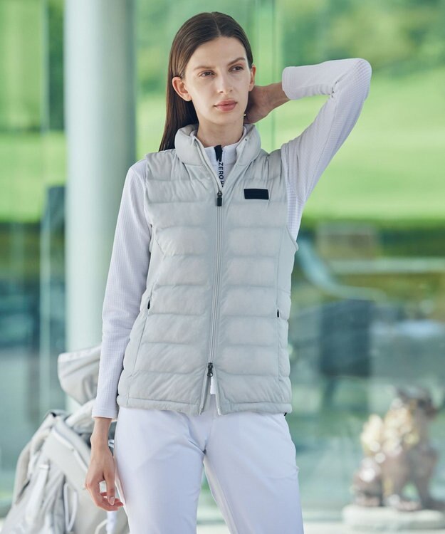 ZERO HALLIBURTON 【雑誌掲載】 ハイブリッドパデットベスト 82756 撥水 保温 裏起毛 ゴルフ ZHG-W15b グレー