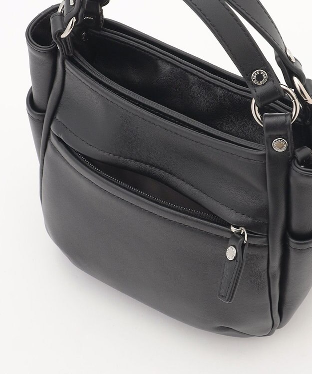 Y'SACCS カウレザー スクエア2wayミニトート ブラック