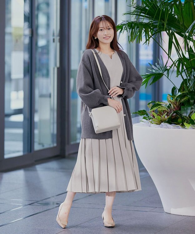 Tiaclasse 【洗える】プリーツワンピース グレー