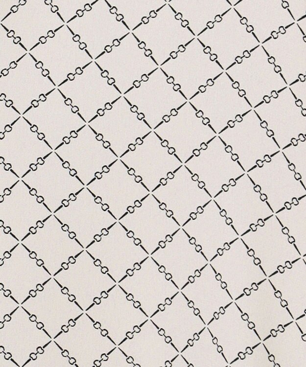 ICB L 【先行予約・WEB限定】BackSatinAmunzen 5分袖キーネックブラウス トープ×スクエアビット柄