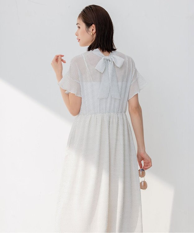 組曲 【WEB限定・2WAY】サッカードビードットプリント ワンピース アイボリー系5