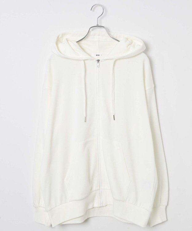 WEGO 【SCHOOLITEM】ルーズフィットジップパーカー オフホワイト