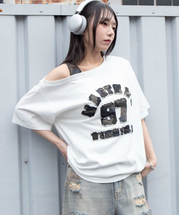 WEGO タンクレイヤードワンショルビッグT 柄2