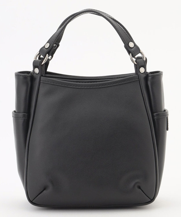 Y'SACCS カウレザー スクエア2wayミニトート ブラック