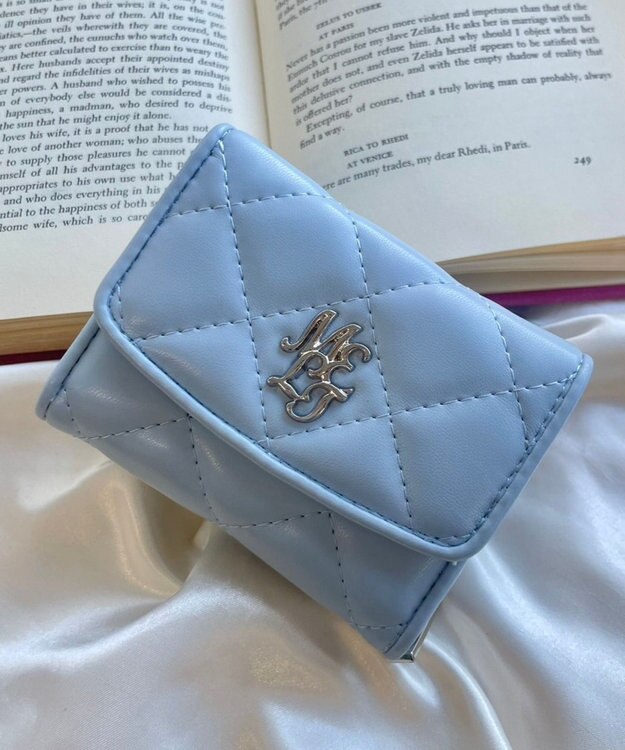 WEGO メタルロゴキルティングウォレット サックス