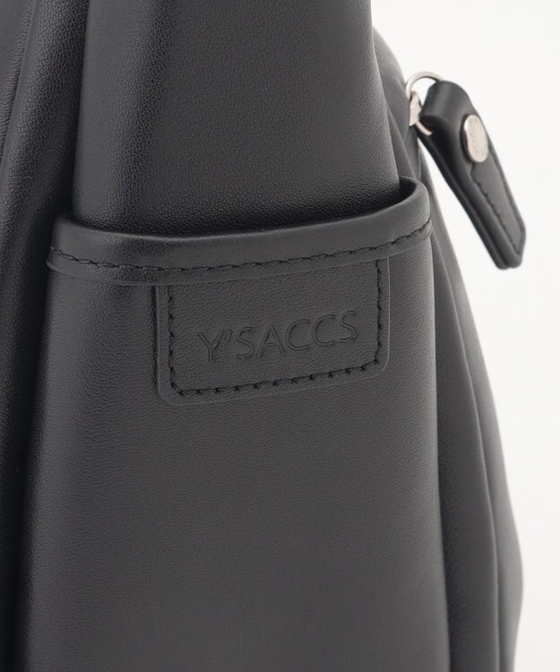 Y'SACCS カウレザー スクエア2wayミニトート ブラック