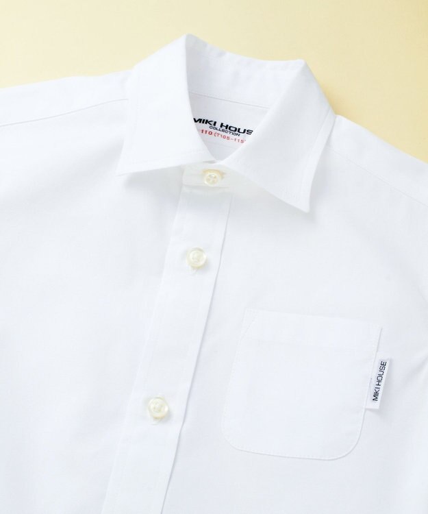 MIKI HOUSE HOT BISCUITS 【ミキハウス】【110-130cm】 ブロード素材の長袖シャツ 白