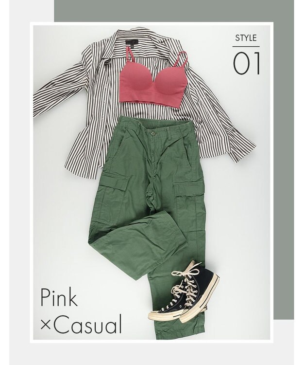 WACOAL ノンワイヤーブラ 【GOCOCi ゴコチ】 ぴったりフィット アンダー部分のズレを軽減 洗濯機洗い可能(ネット使用) ブラトップ レディース ハーフトップ CGG255 /ワコール ロマンピンク