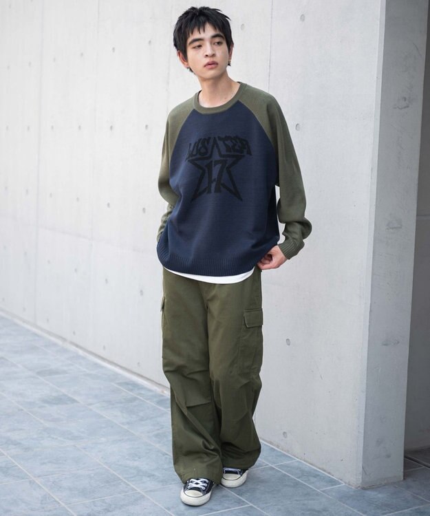 WEGO 【ユニセックス着用ITEM/SMLサイズ展開】ジャガードグラフィックプルオーバー 柄3