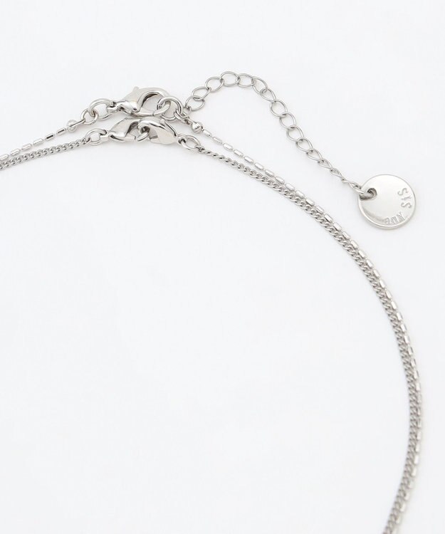 ANY SIS メタルコイン2連 ネックレス シルバー