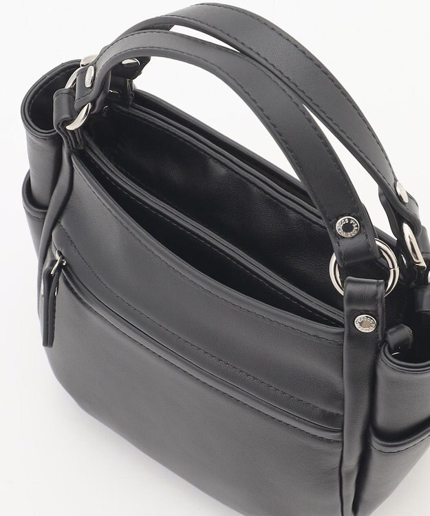 Y'SACCS カウレザー スクエア2wayミニトート ブラック