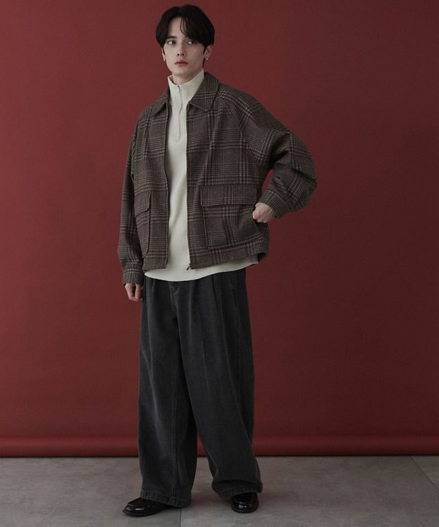 WEGO 【ユニセックス着用ITEM】メルトンショートZIPブルゾン 柄2