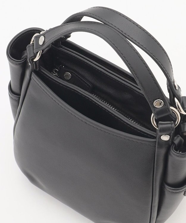 Y'SACCS カウレザー スクエア2wayミニトート ブラック