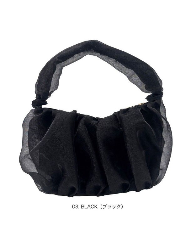 ROOTOTE 3640【メタリックレース】SC.ベビールー.チュールワンハンドル-A 03：ブラック