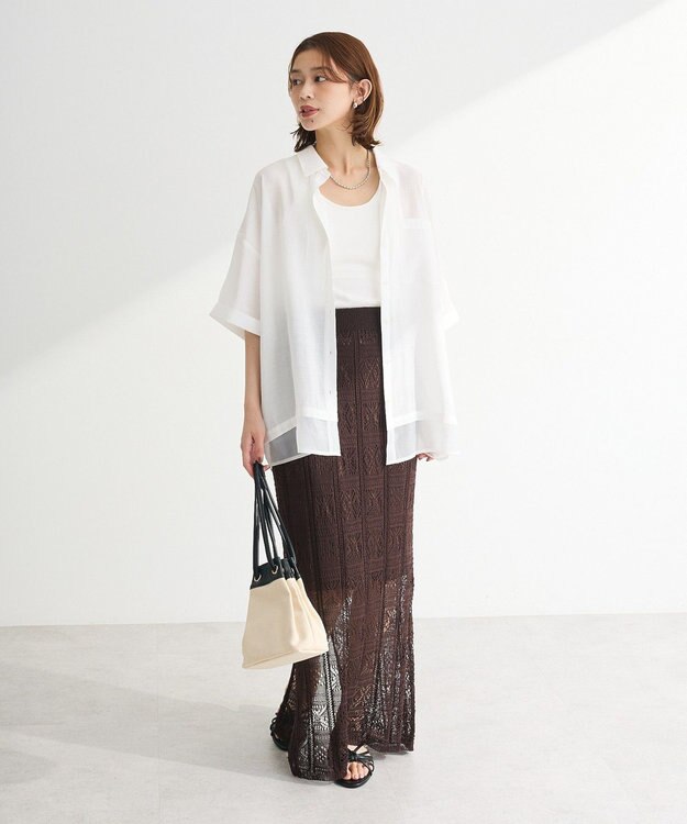 Green Parks 裾レイヤードショートスリーブシャツⅡ Off White