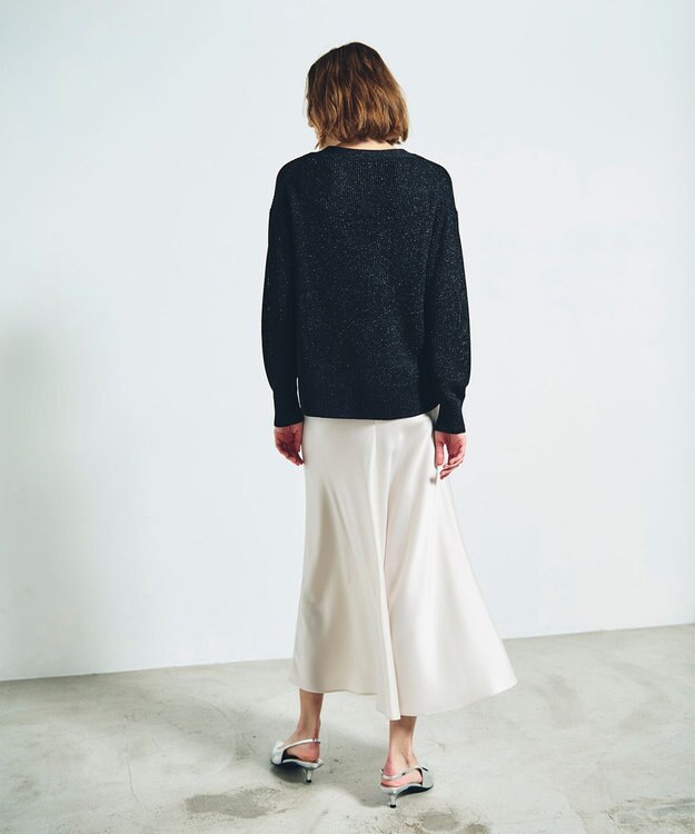 GRACE CONTINENTAL ラメニットカーディガン ブラック