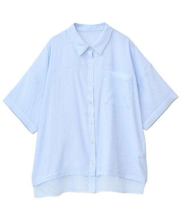 Green Parks 裾レイヤードショートスリーブシャツⅡ Sax