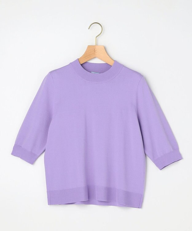 組曲 L 【先行予約】マイラックカラー 6分袖 ニット ライラック系