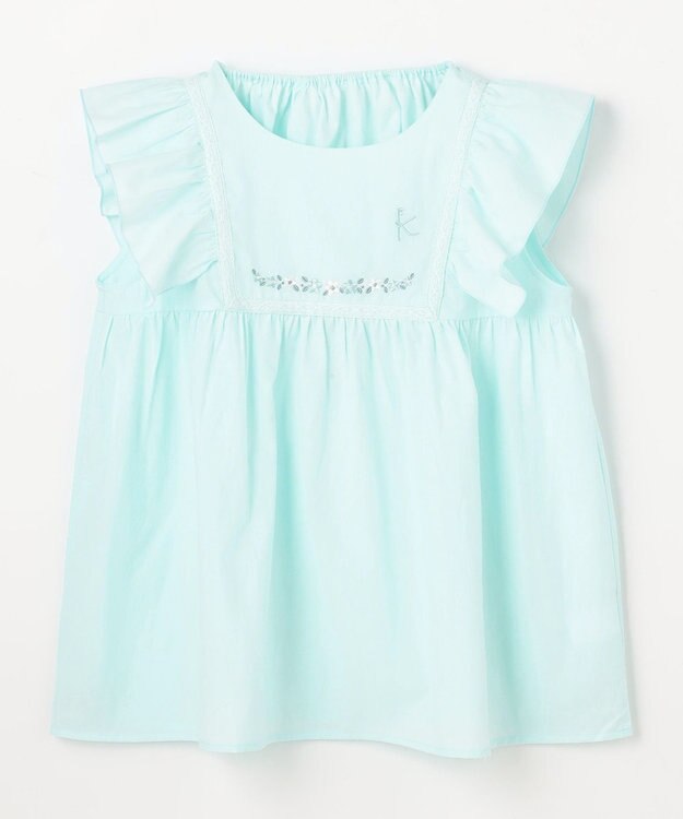 組曲 KIDS 【150-160㎝】 フラワーエンブロイダリーブラウス ミント