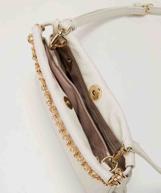 TOPKAPI 【TREASURE TOPKAPI】スムース レザー チェーン付き スワローマチ ミニ ショルダー バッグ オフ