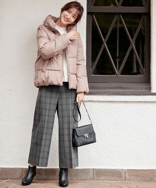 ANY SIS 【保温性あり/洗える】サーモ 2WAYストレッチ ワイドパンツ グレーベース