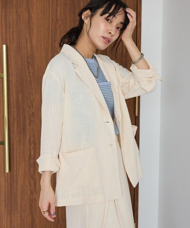 CRAFT STANDARD BOUTIQUE リネンライクオーバーサイズジャケット Ivory