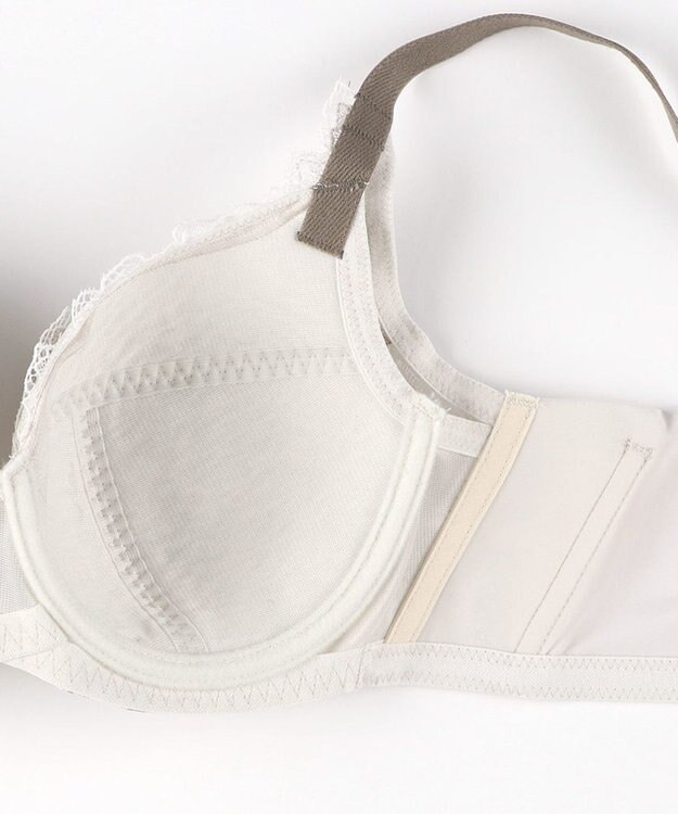 WACOAL ブラジャー 【ハグするブラ】 体温を感知してカラダになじむ 脇高設計 小さく見せる Hカップまで対応 大きいサイズ レディース フルカップ BXB318 /ワコール アイボリー