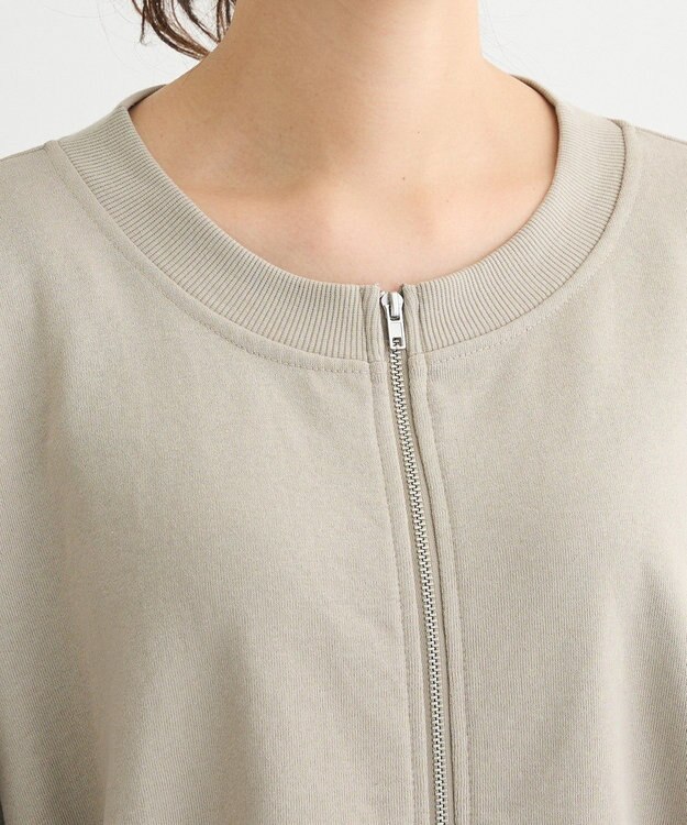 Green Parks ウ゛ィンテージ風ｚｉｐ裏毛カーディガン Gray Beige