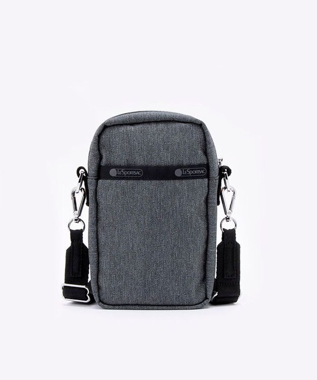 LeSportsac DENIM PHONE CROSSBODY/ブラックデニム/レオパードシェルパ ブラックデニム/レオパードシェルパ