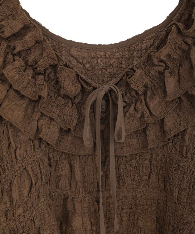 Green Parks ２ＷＡＹフリルブラウス Brown