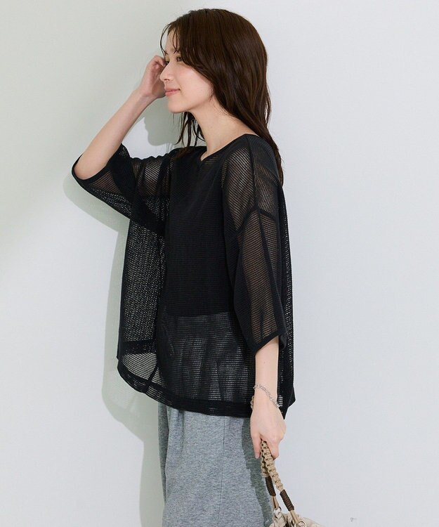 Green Parks 前後２ｗａｙコットンメッシュプルオーバー Black
