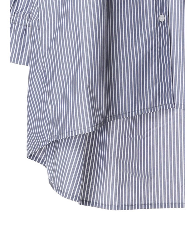 CRAFT STANDARD BOUTIQUE イージーケアコクーンポケ付きチュニック Stripe Navy