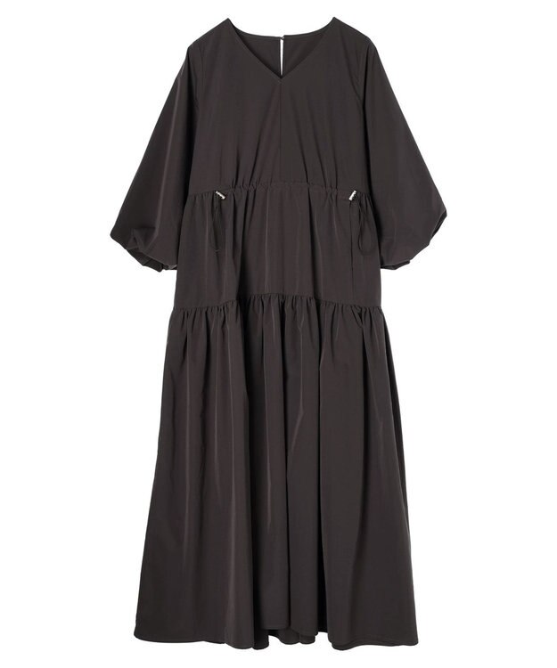 Green Parks ・ＥＬＥＮＣＡＲＥ　ＤＵＥ　ドロストティアードワンピース Charcoal Gray