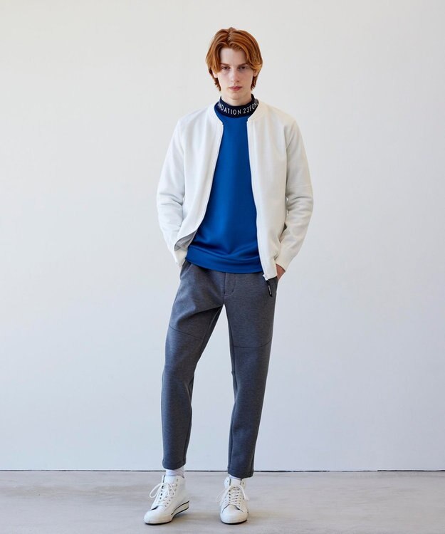 23区GOLF ウォッシャブルでお手入れも楽！【23Fondation/MEN】ニットブルゾン ホワイト系