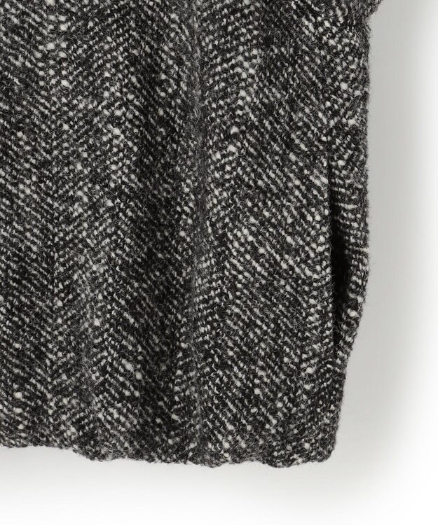 23区 S 【STORY11月掲載】BALLI ヘリンボーンツイード ノーカラー ブルゾン モノトーン系