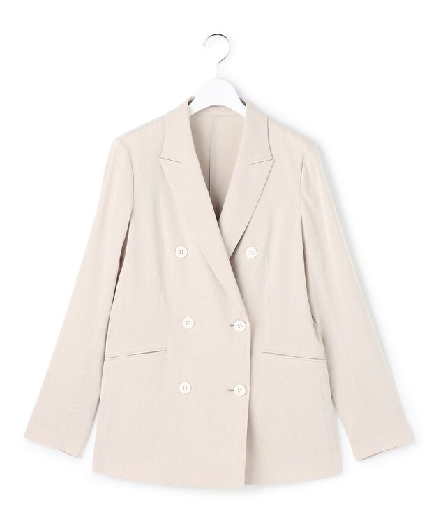 23区 【先行予約】リネンレーヨンストレッチ ダブルジャケット ベージュ系