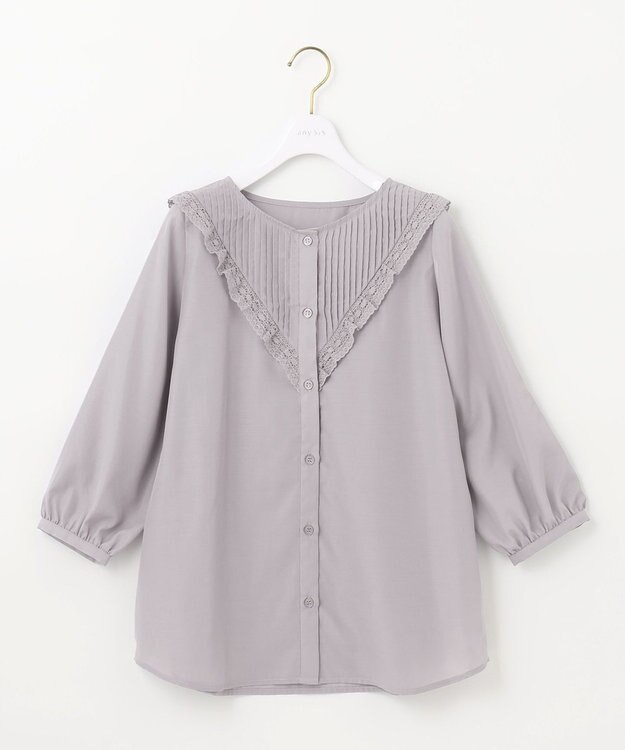 ANY SIS 【洗える】レースフリル ブラウス ラベンダー