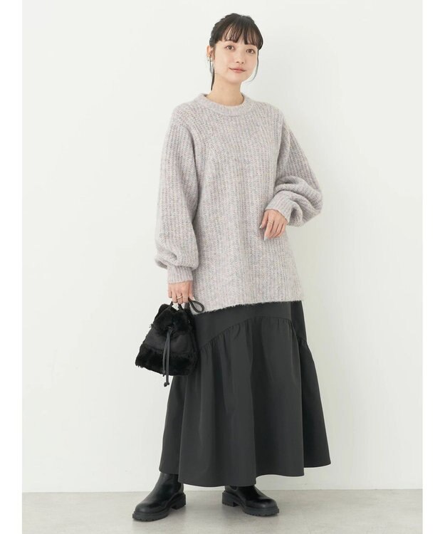 earth music&ecology イレヘム切替スカート Black