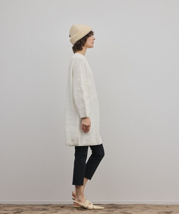 GRACE CONTINENTAL エンブロイダリーニットワンピース ホワイト