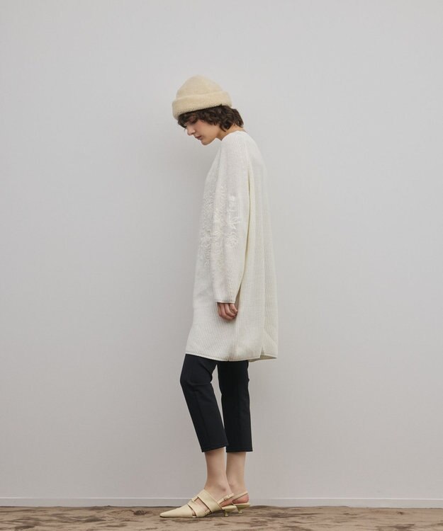 GRACE CONTINENTAL エンブロイダリーニットワンピース ホワイト