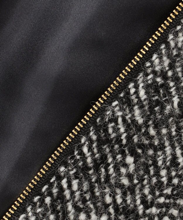 23区 S 【STORY11月掲載】BALLI ヘリンボーンツイード ノーカラー ブルゾン モノトーン系