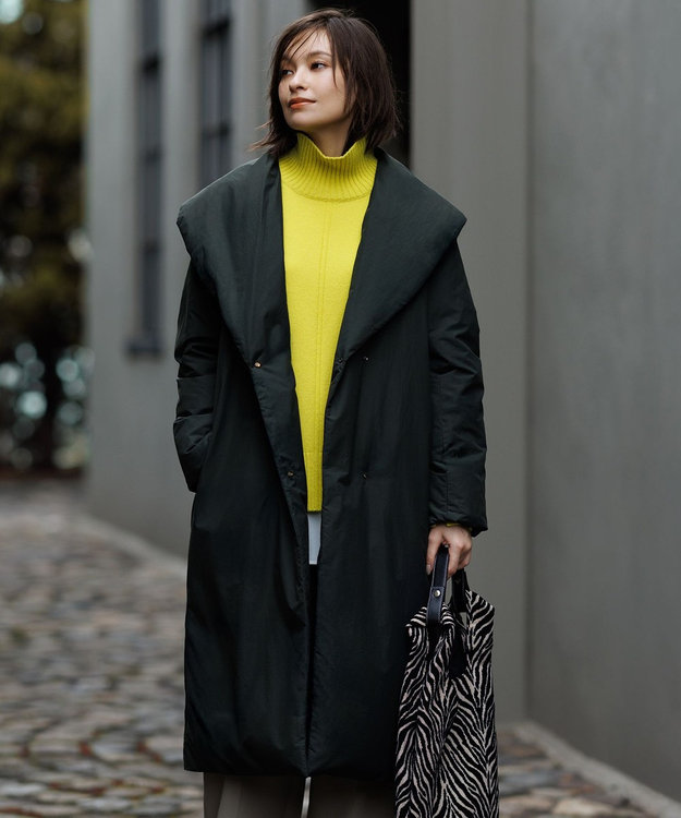 ICB 【撥水加工】ADS ダウン ショールカラーロングコート チャコールグレー系