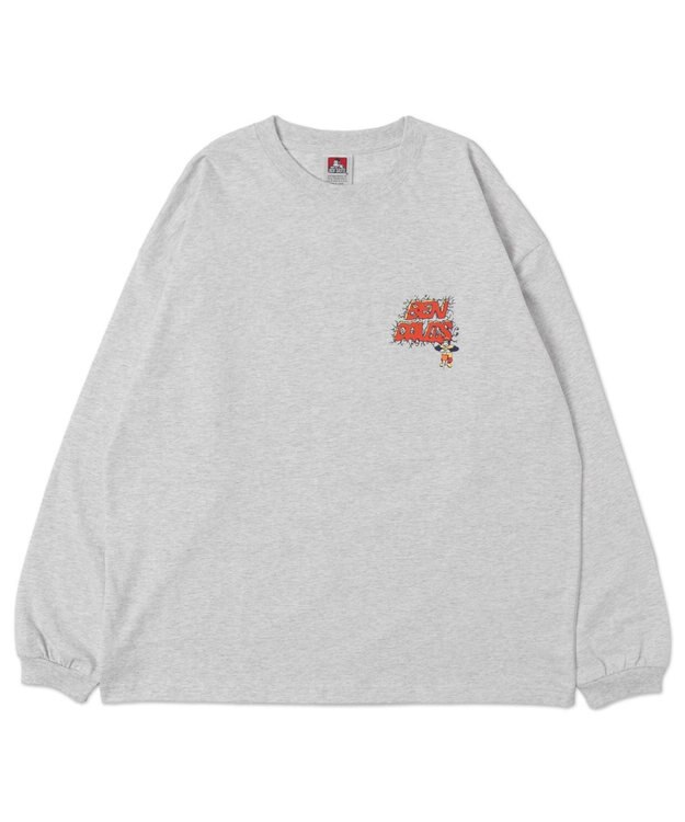 WEGO 【ユニセックス着用ITEM】別注BENDAVISグラフィックT（LS） アッシュグレー
