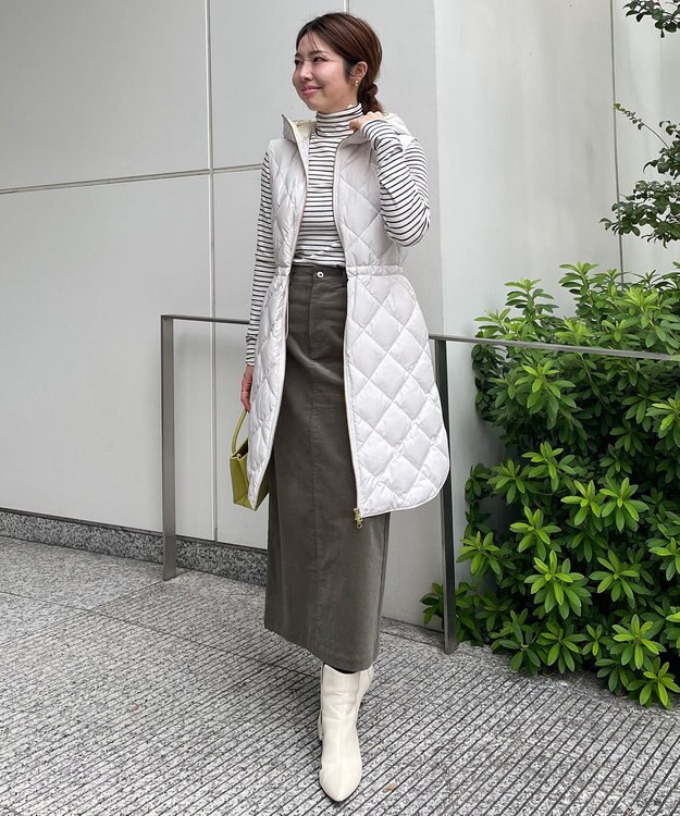 UNFILO L 【TAION×UNFILO 】フード付きジレ アイボリー