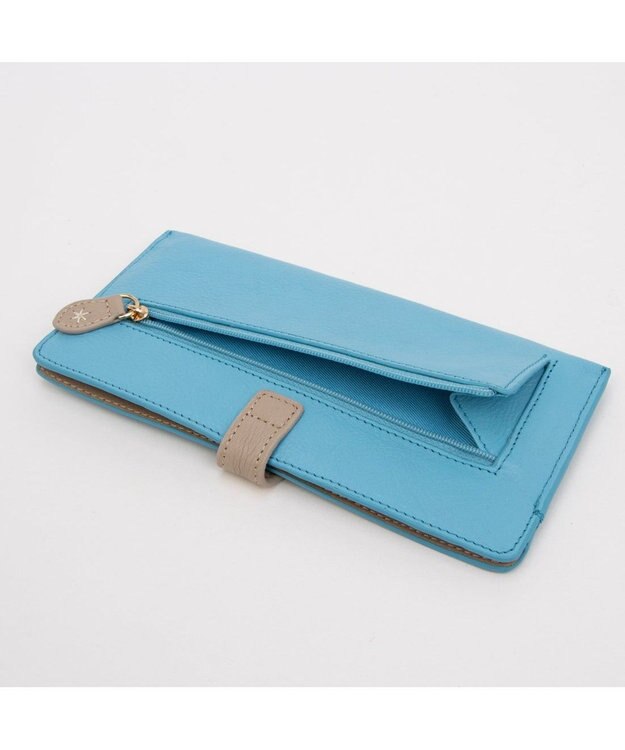 UNBILLION アトランタ ATLANTA / 牛革薄マチロングウォレット ブルー