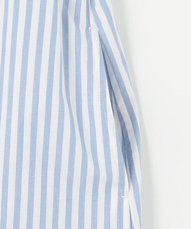 23区 【Indian Factory】コットンポプリン タックディテール シャツワンピース ブルーストライプ