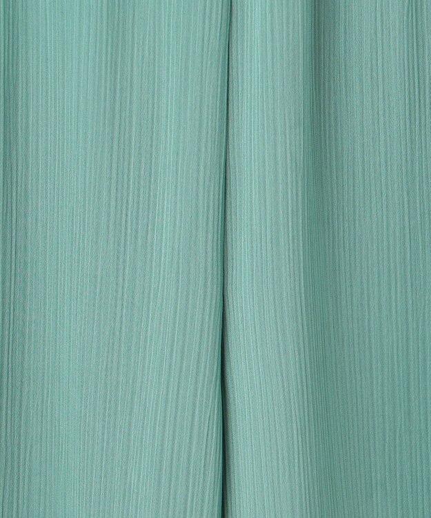 ICB 【接触冷感・洗える】サテンヨウリュウ ワイドストレートパンツ セラドン系